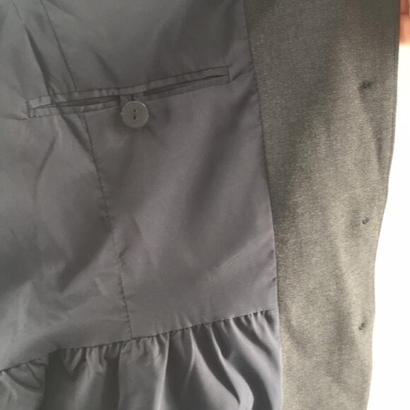 Doncaster Womens Gray Button Front Blazer Gathered Waist Size 4P New - Picture 13 of 13